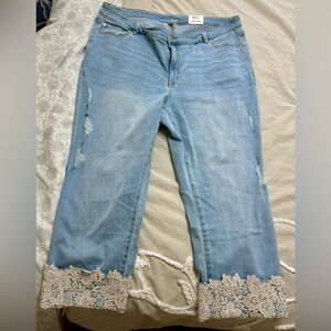 INC Denim, NWT, High Rise Cropped Denim Jeans, Sz 18W